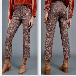 Anthropologie Paisley Print Cropped Pants - brown